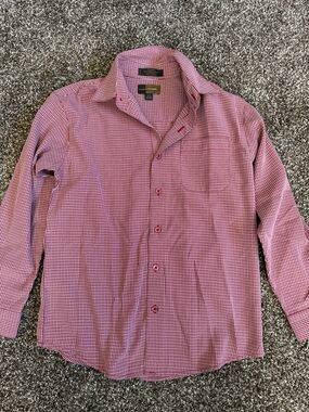 Lauren Ralph Lauren Men's Pink and White Check Dress Shirt